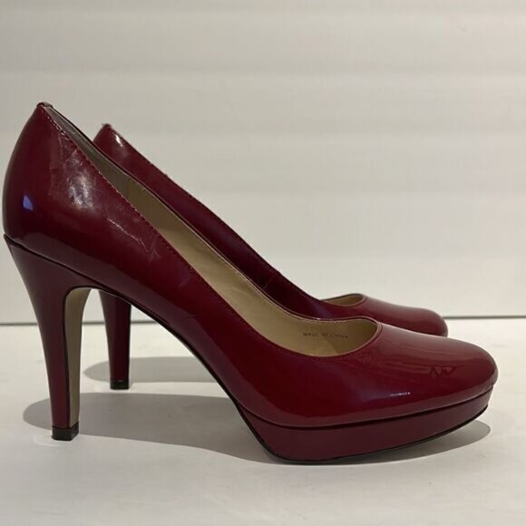 Ellen Tracy Patton Cherry Red Heels Size 7.5 - Picture 2 of 15